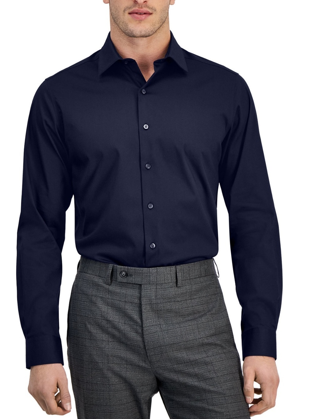 New Alfani Men's Dark Navy Long-Sleeve Dress Shirt size 15-15.5 32/33